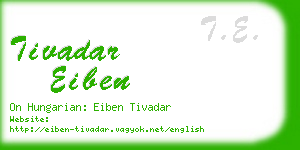 tivadar eiben business card